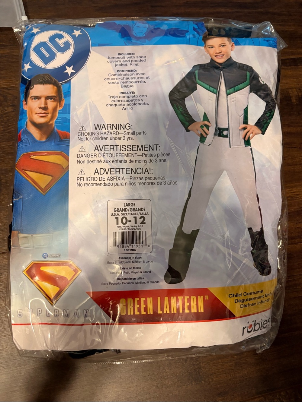 DC Green Lantern Kids Costume - White & Green 10-12
